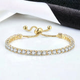Golden adjustable tennis bracelet