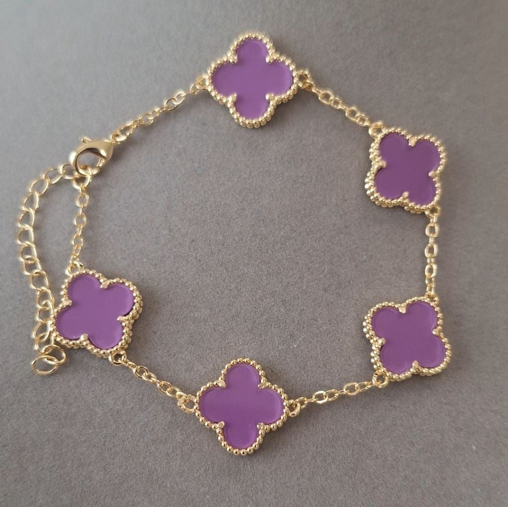 Purple Leaf clover bracelet