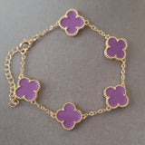 Purple Leaf clover bracelet