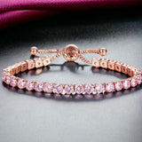 Pink Sparkle Adjustable Tennis Bracelet