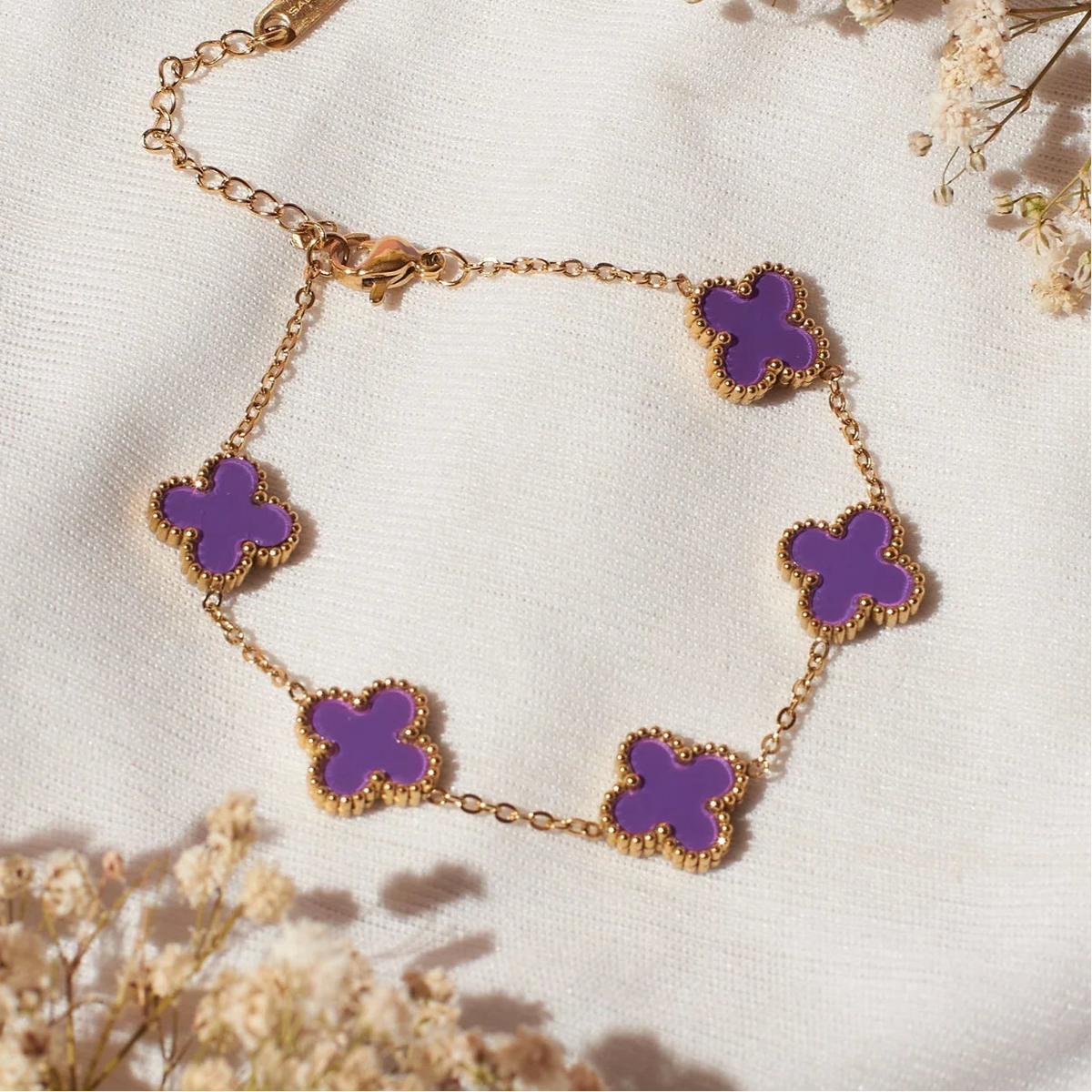 Purple Leaf clover bracelet