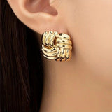 Luxe knot square earrings