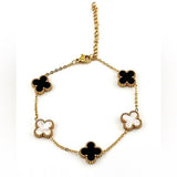 Black & white fusion leaf clover