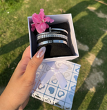 Silver bracelet stack giftbox