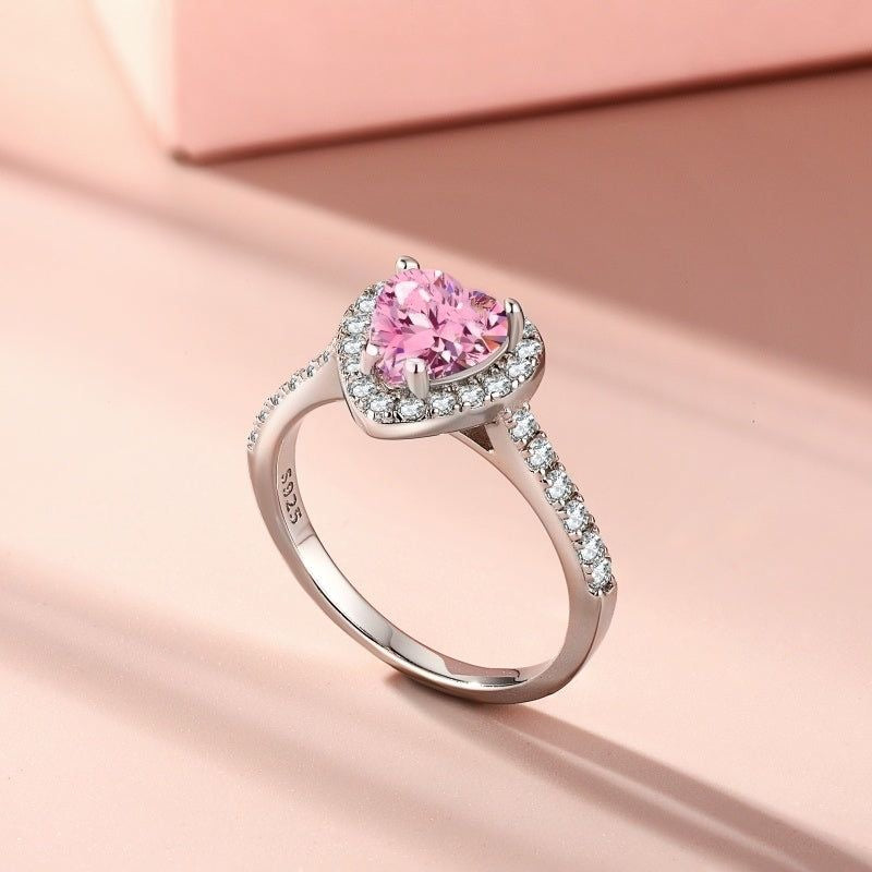 Sweetheart pink solitaire ring (adjustable)