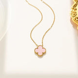 Pink clover necklace
