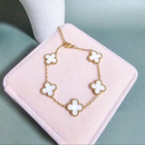 White Leaf clover bracelet