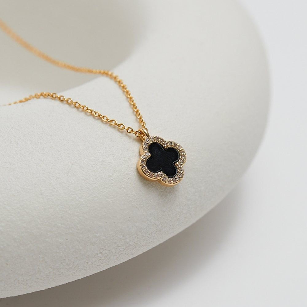 Reversible 4 leaf clover necklace