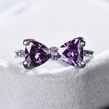 Aurora purple bow ring (adjustable)
