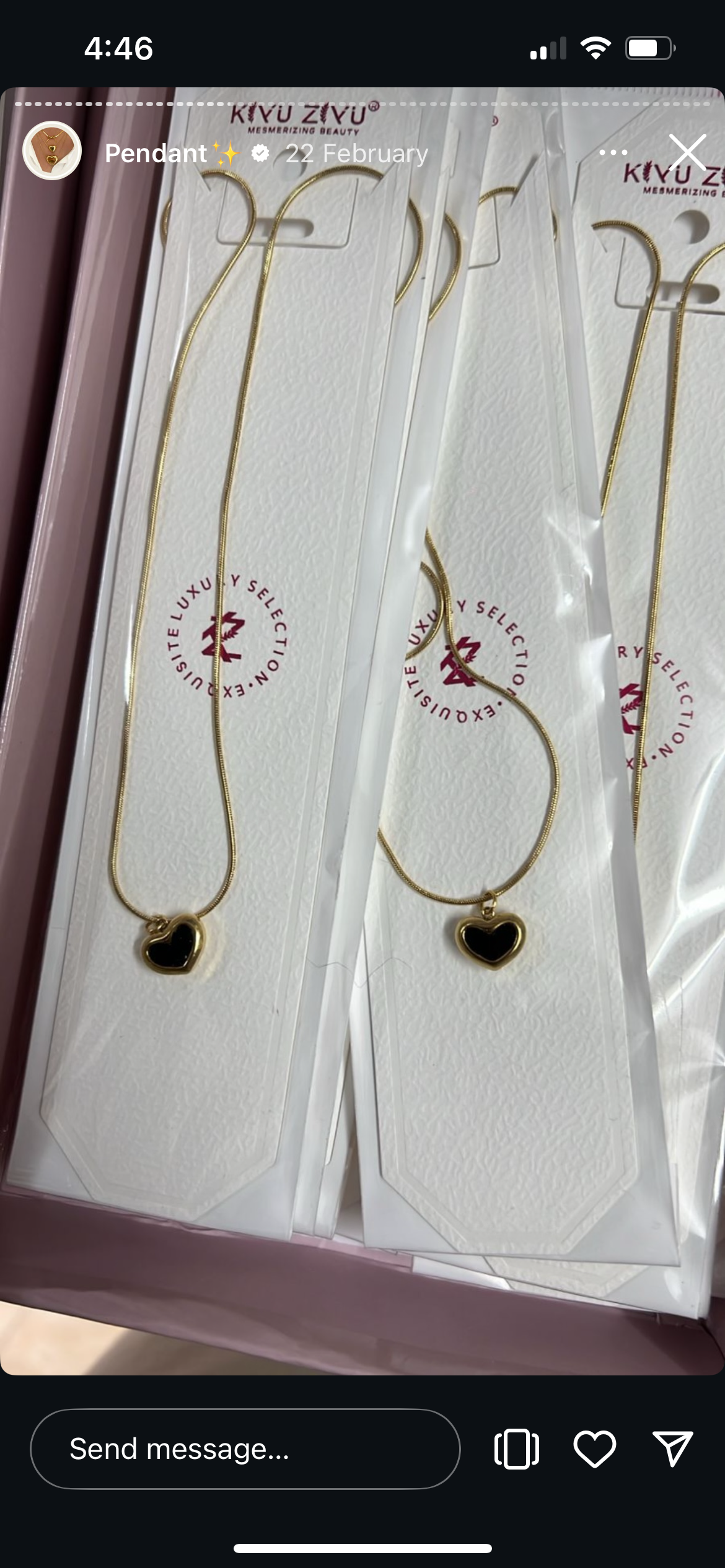 Minimal black heart necklace