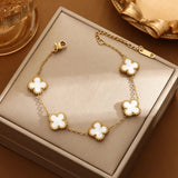 White Leaf clover bracelet