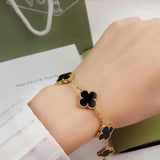 Black Leaf clover bracelet