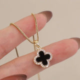 Reversible 4 leaf clover necklace