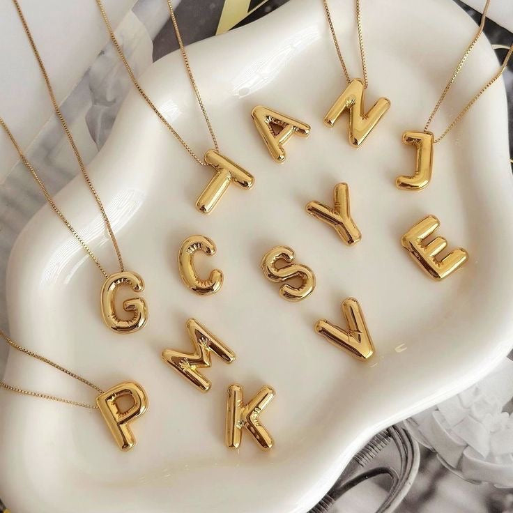 Alphabet bubbly bobble necklaces