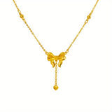Bow drop necklace