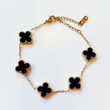 Black Leaf clover bracelet