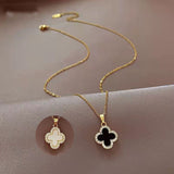 Reversible 4 leaf clover necklace