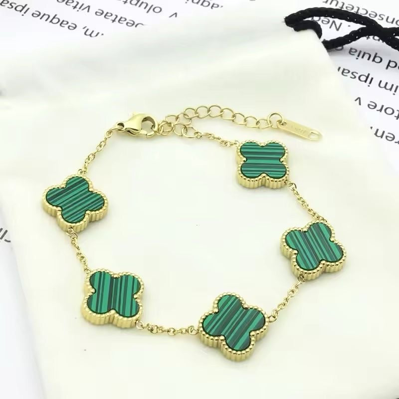 Green Leaf clover bracelet