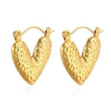 Minimal textured heart earrings