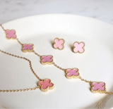 Pink Leaf clover set