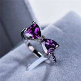 Aurora purple bow ring (adjustable)