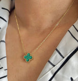 Green clover necklace
