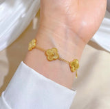 Golden Leaf clover bracelet