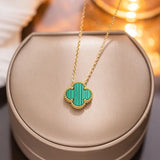 Green clover necklace