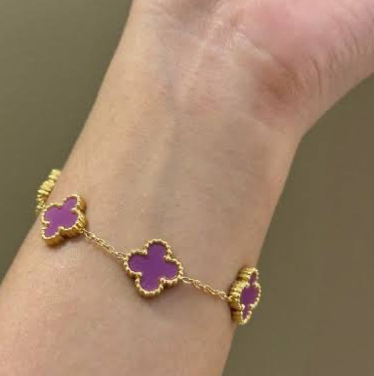 Purple Leaf clover bracelet