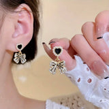 Mini bling bow earrings