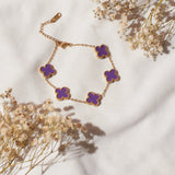 Purple Leaf clover bracelet
