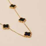 All over clover Leaf clover necklace (black)