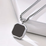 Silver Square locket chain