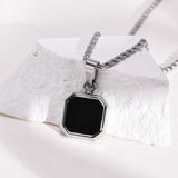 Silver Square locket chain