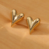 Golden heart studs