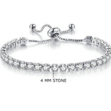 Silver adjustable tennis bracelet