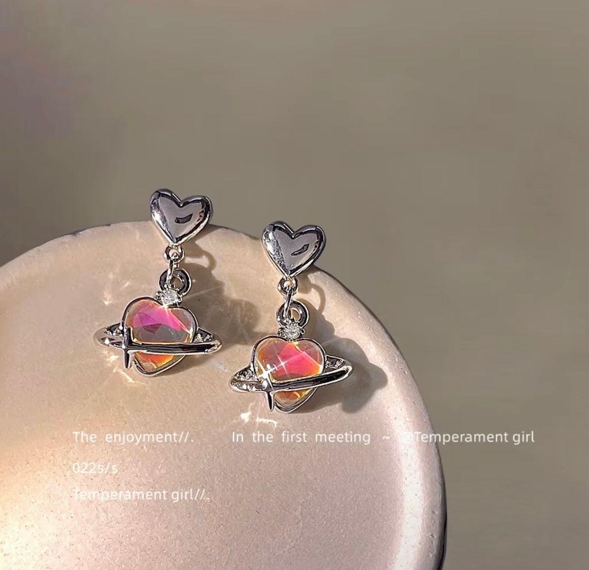 Universe holographic earrings