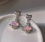 Universe holographic earrings