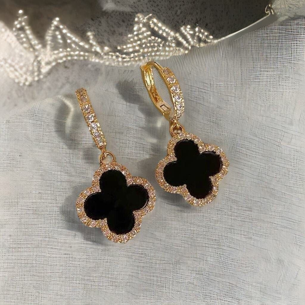 Black clover huggies earring