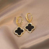 Black clover huggies earring