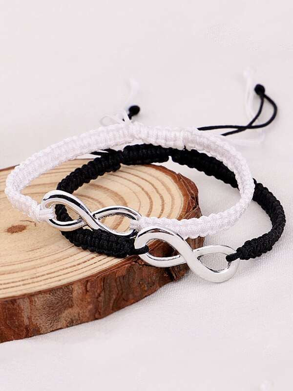 Infinity black & white matching bracelets