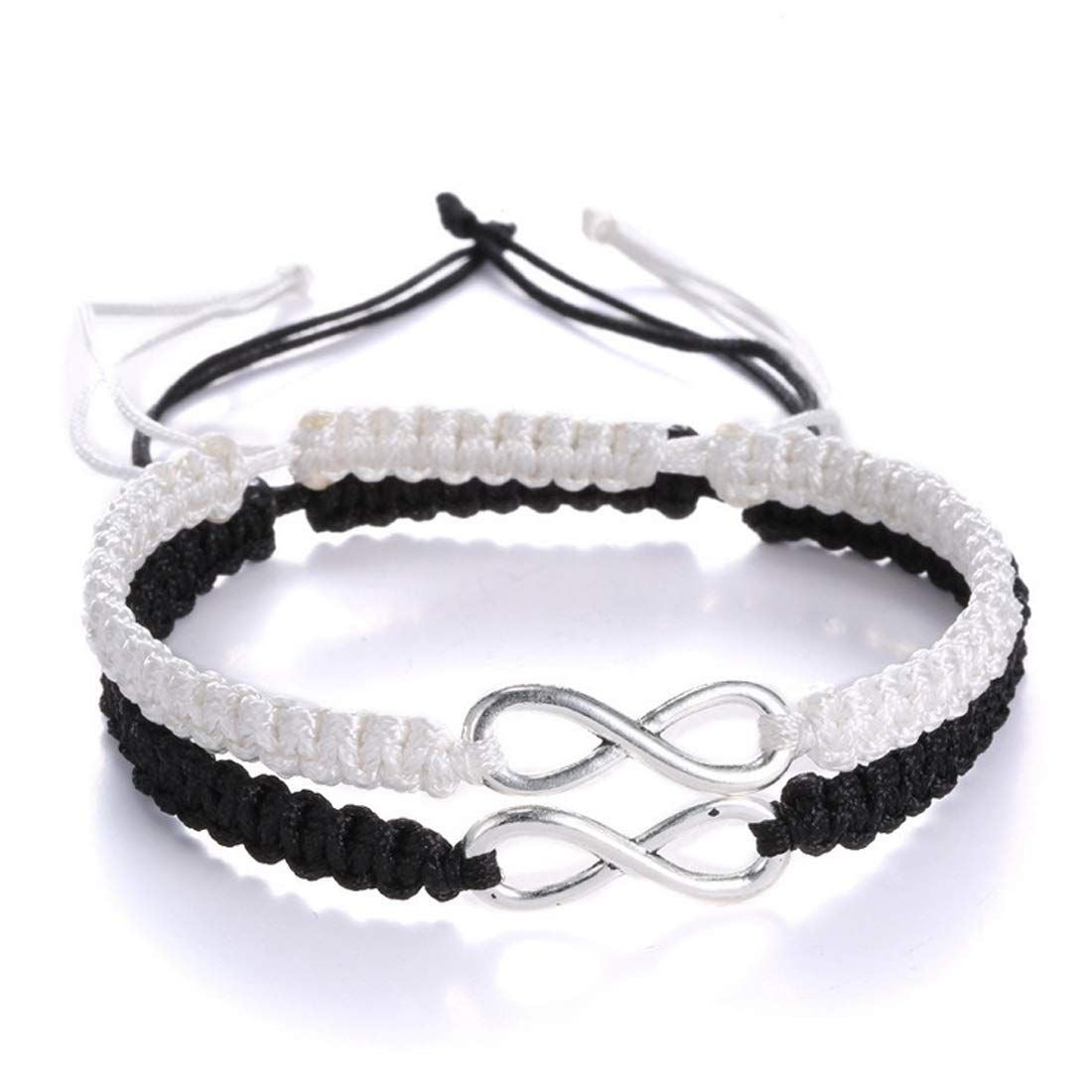 Infinity black & white matching bracelets