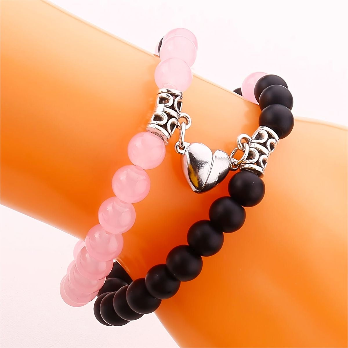 Pink & black couple bracelets