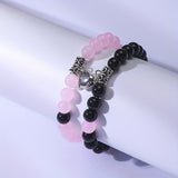 Pink & black couple bracelets