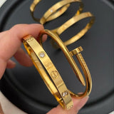 Trending cuff & nail bangle combo