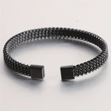 Black & silver knitted kada