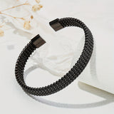 Black & silver knitted kada