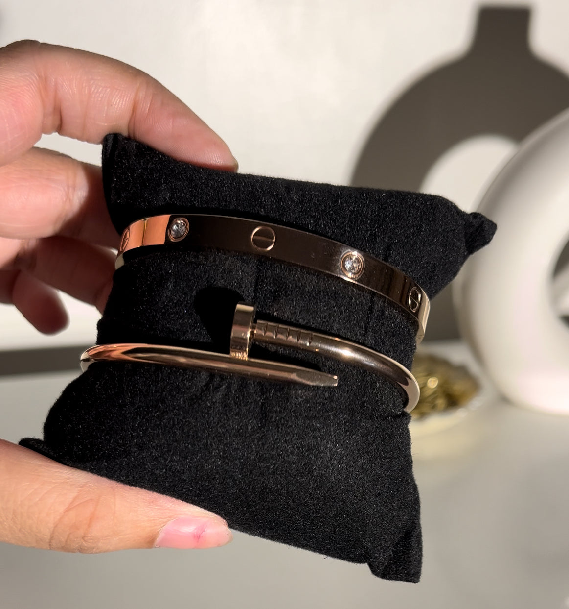 Trending cuff & nail bangle combo