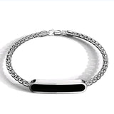 Men black & silver bracelet