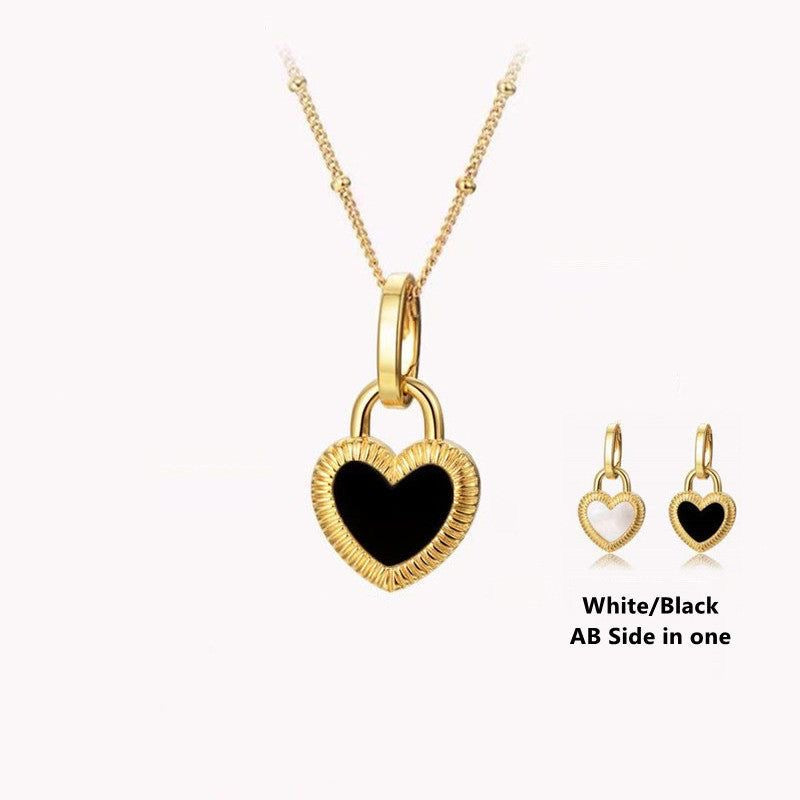 Reversible Heart Lock Necklace